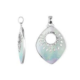 SP-5215-MOP Sterling Silver Beautiful Rhombus Designer Pendant With Mother Of Pearl Jewelry Bali Designs Inc